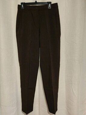 Vintage Women's Pants Flat Front Brown Size 12